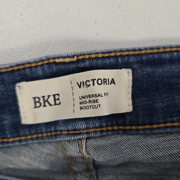 BKE Victoria universal fit mid rise bootcut jeans 28x29.5 blue denim 6299 - Picture 8 of 11